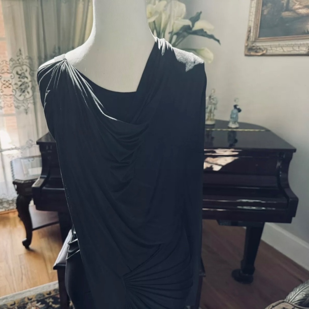 Alexander Wang Black Asymmetrical Draped Dress - Picture 9 of 16